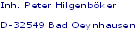 Inh. Peter Hilgenböker

D-32549 Bad Oeynhausen
